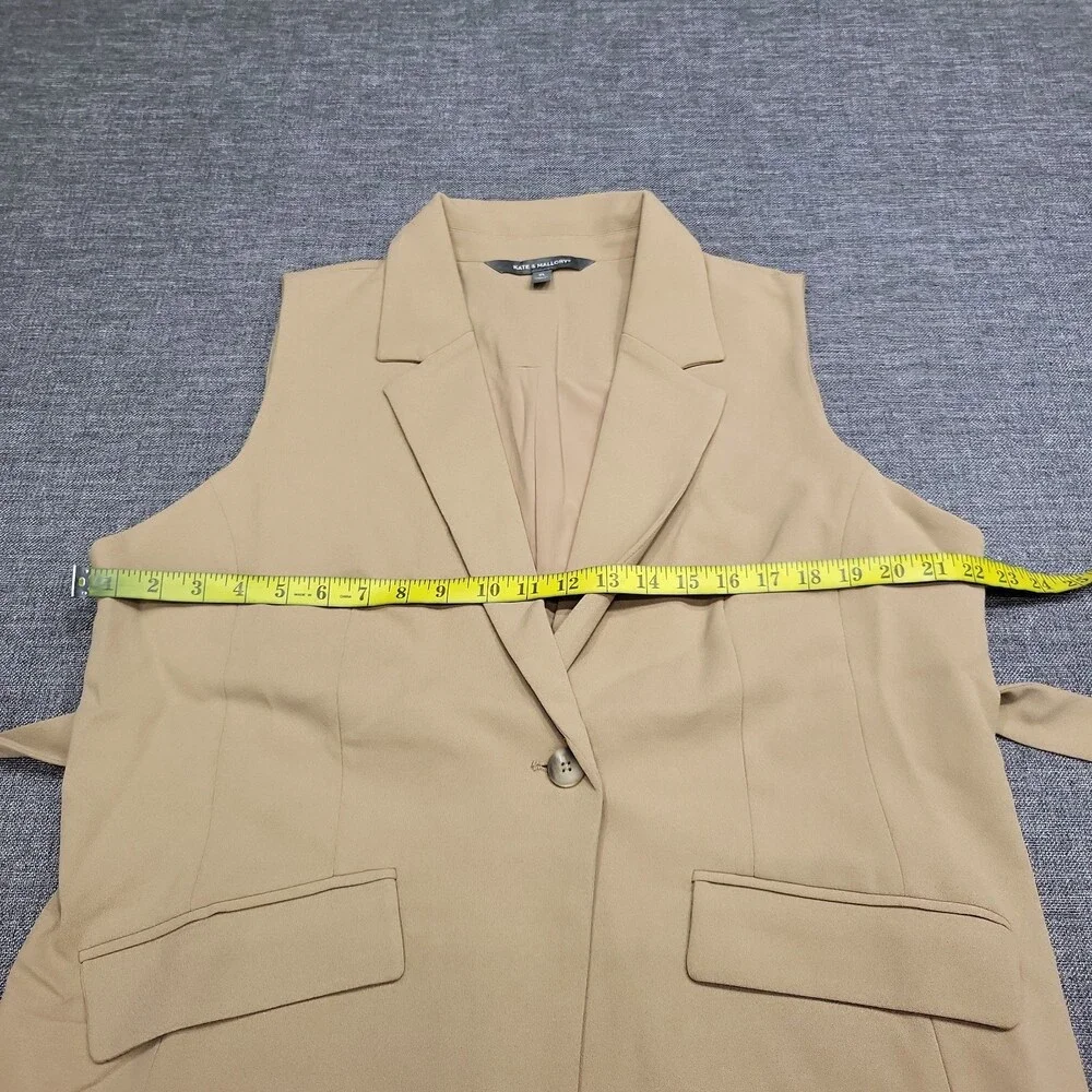 Kate & Mallory Womens Tan Dressy Work Office Business Casual Vest Size XL